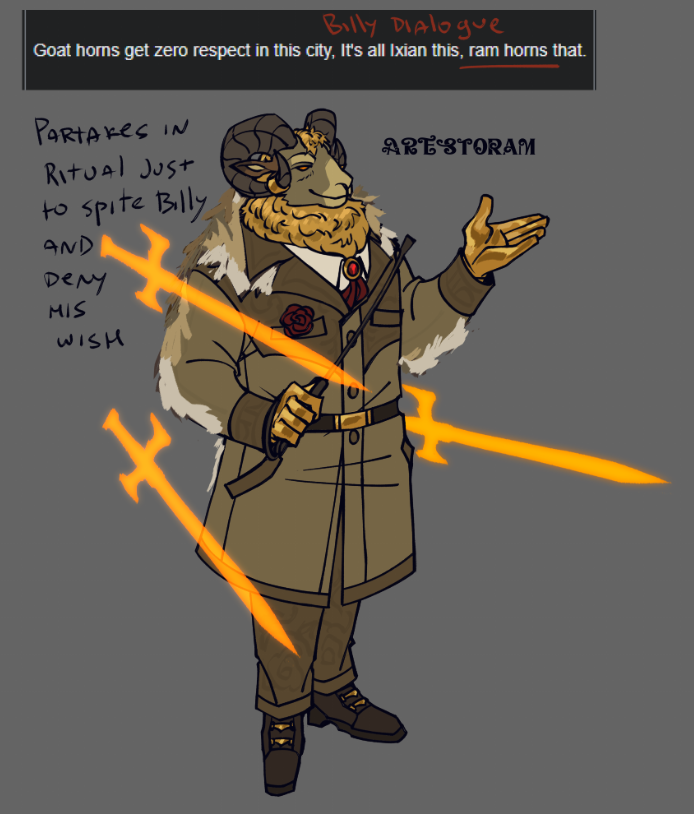 amiyourhiro's tweet photo. Mentioned before that I really want to make a ram based on Billy's dialogue in Deadlock... So he is in the making I guess! A golden ram aristocrat who wants to make goat-man even more mad than usual. I probably will tweak some details in the process, but still here is WIP https://t.co/iLQvWdpESO