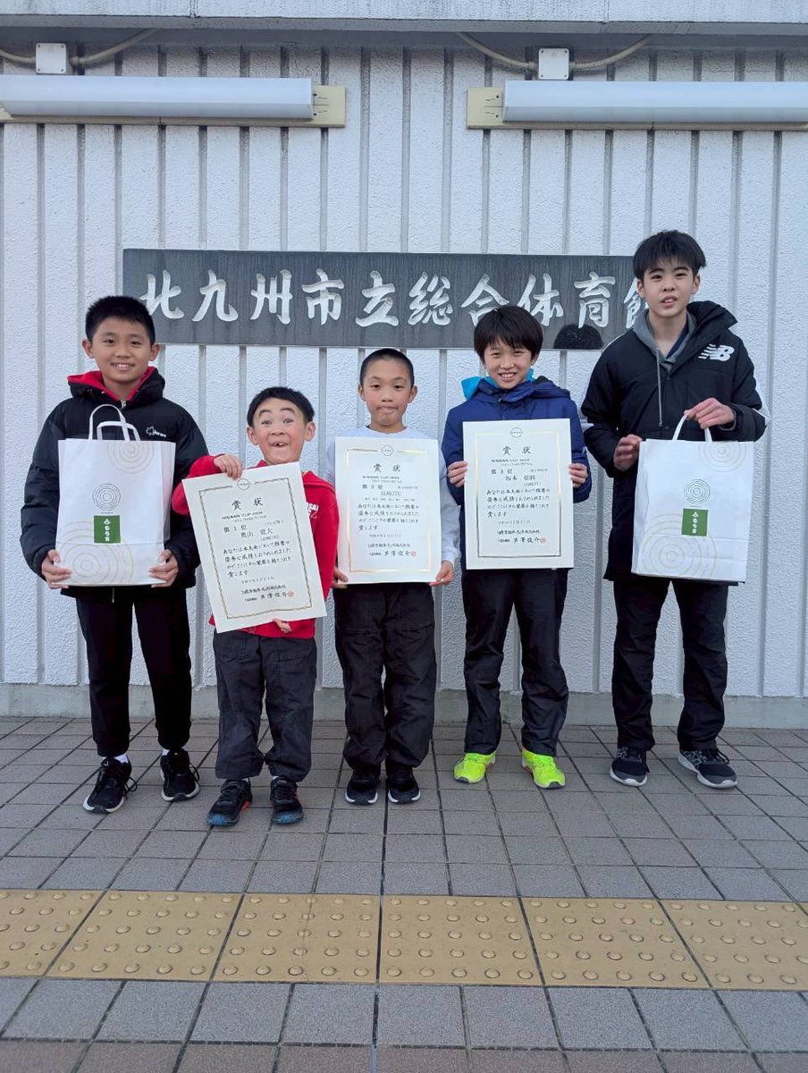 JTC04890867's tweet photo. 2/21 NISSAN CUPに参加してきました。

中学男子3位　朝柊
バンビ男子優勝🥇　寛大

男子団体　3位

寛大は初タイトルおめでとう🎉 https://t.co/B1fEbdJH4q
