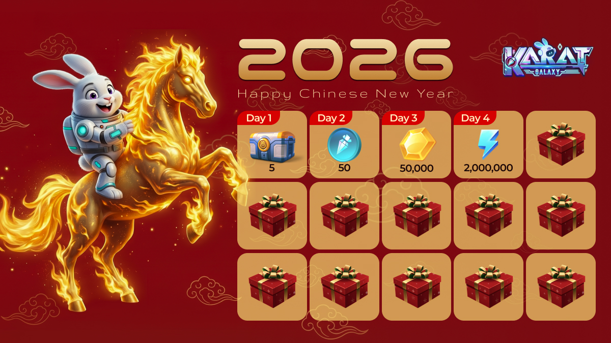 DAY Nº5 of the Karat Galaxy 🧧#ChineseNewYear Event!🎁 

🔥🐎We’re giving out #KaratGalaxy assets! 

🎁1 lucky winner every day!
⏪Yesterday's winner is: <a href="/WhiteBeard2pa/">White beard</a>

How to enter:
1️⃣ Follow &amp; RT this tweet
2️⃣ Comment your Karat Galaxy UID

❗️Past winners can participate