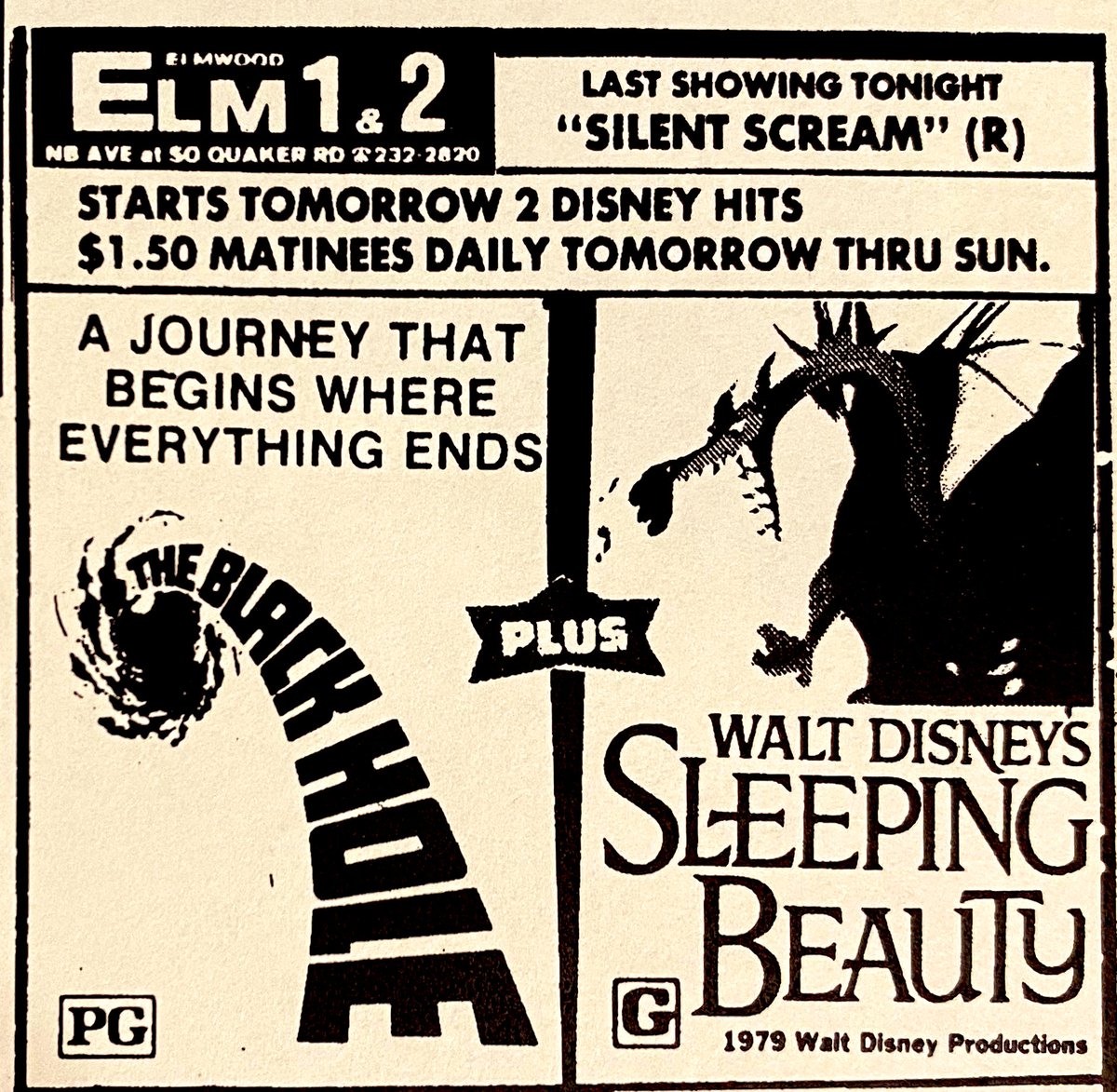 ClassicHBOGuide's tweet image. February 1981 @HBO - the science fiction film that @DisneyStudios disowned: THE BLACK HOLE - guide ad, Questar Magazine page, newspaper ads #disney #scifi #forgotten