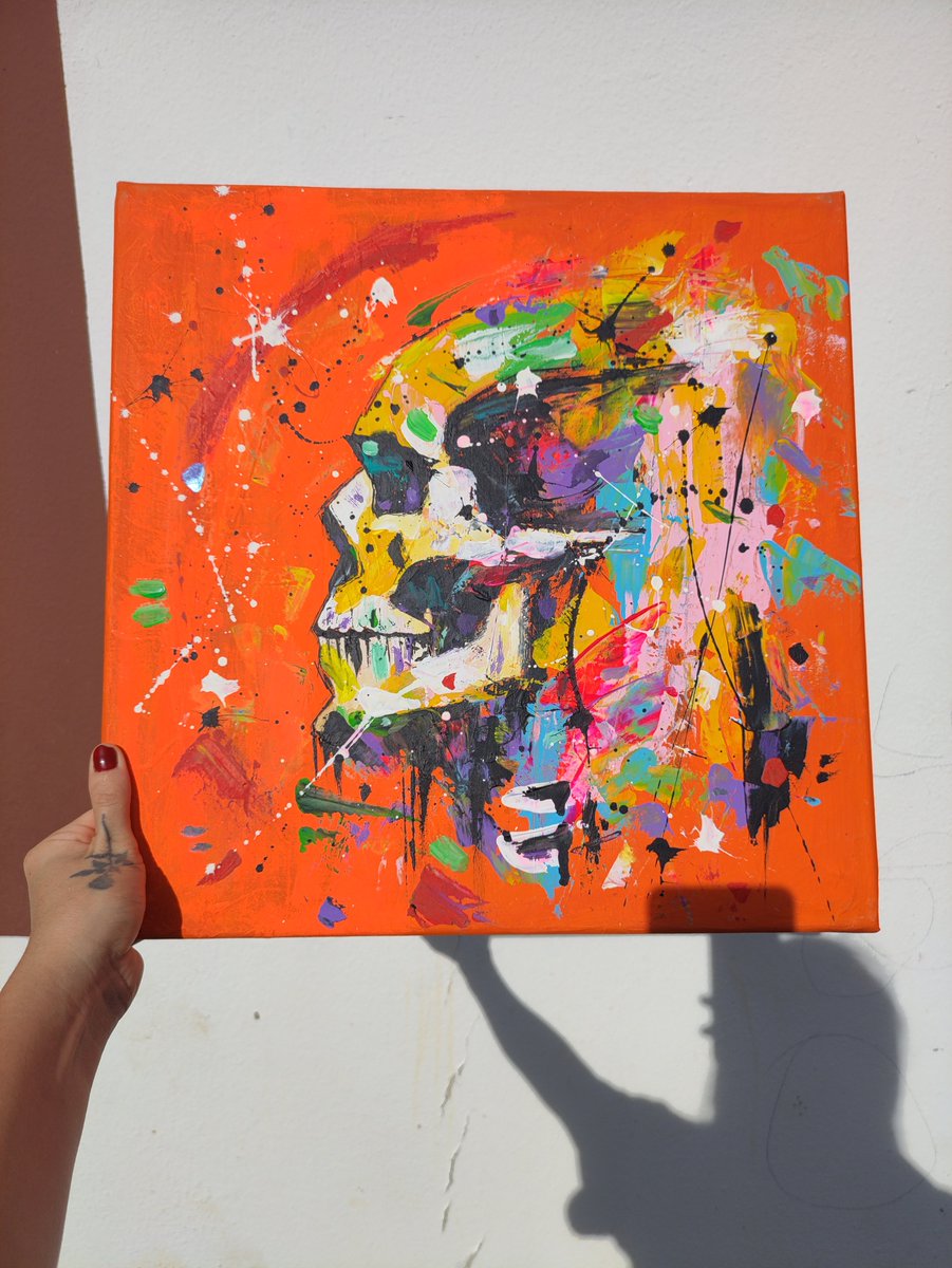 I’ve created over 500 skull paintings. Ten more are still unfinished on my table.

But this is still THE ONLY ONE depicted in profile.

Art on Bitcoin🟧

The collector of the inscription will receive the physical original with free shipping.

Proof of Chaos series.