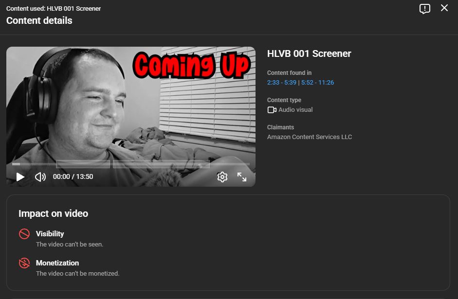 KyleOttowayYT's tweet photo. @VivziePop Is there anything that I can do on my end for this to stop happening? I keep getting copyrighted for visuals on the Mission Zero episode. I'm so confused because it's already on YouTube. Is there anything I can do, or do I have to put PNGs over the episode again? https://t.co/xRkbxH7qfN
