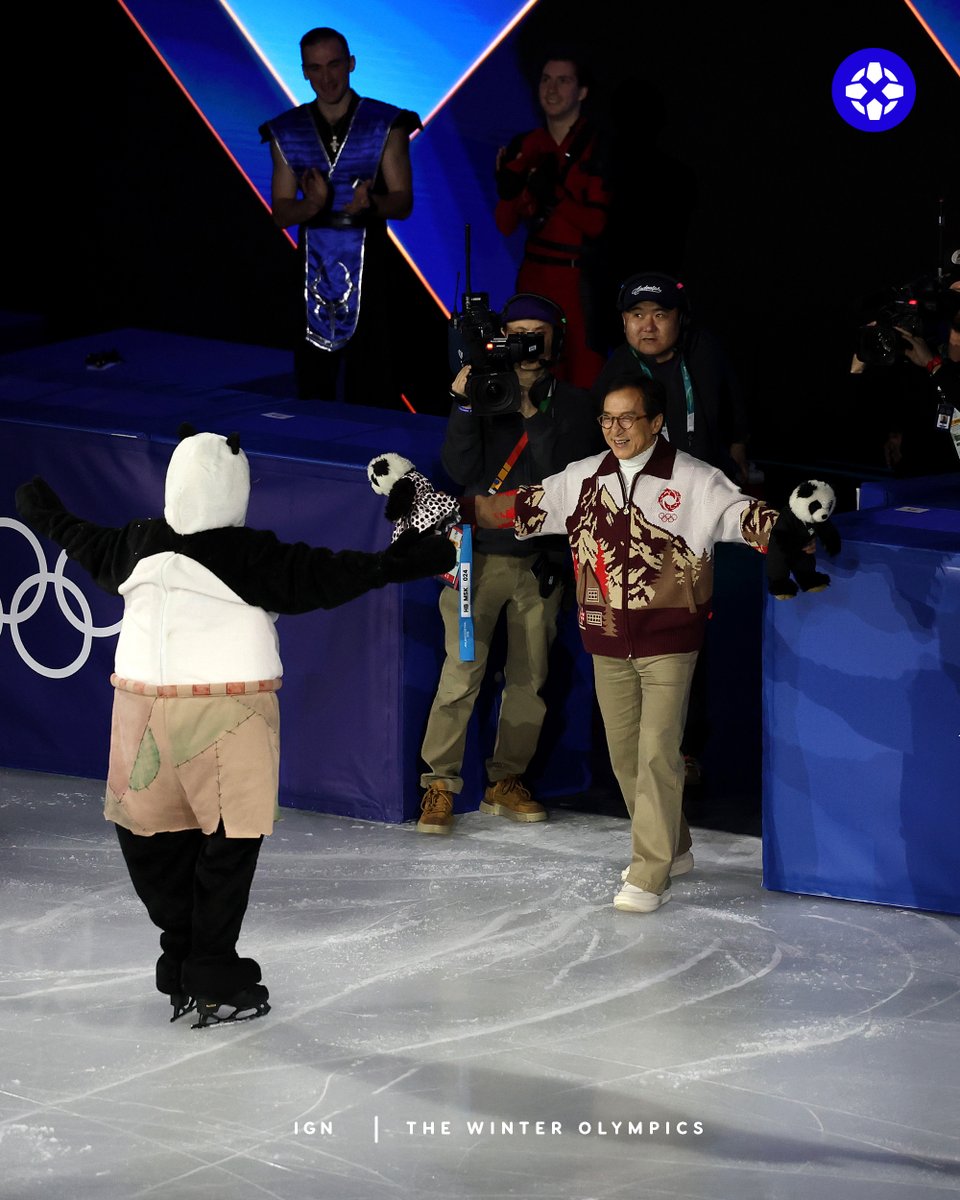 Men's figure skating gold medalist Mikhail Shaidorov of Kazakhstan paid homage to Kung Fu Panda's Po during his exhibition routine at the Winter Olympics. 

He fought off skaters dressed as Sub-Zero and Deadpool, spun gracefully to Tenacious D's cover of "...Baby One More Time,"