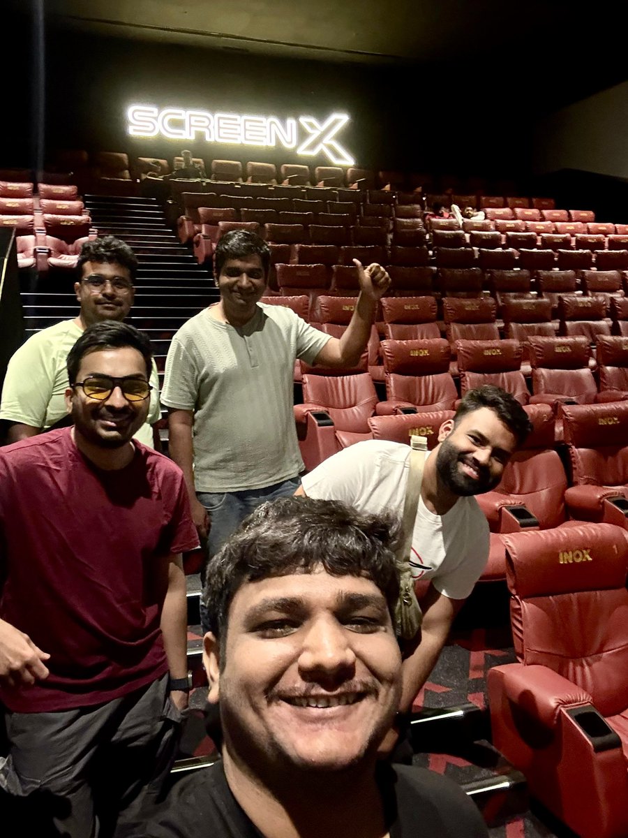 When Cinema connects! Great time discussing movies and screen hopping ♥️
<a href="/Dev_AtTheMovies/">Dev</a> <a href="/kdcloudy/">Kaustubh Debnath</a> <a href="/Movies2Theatres/">Movie Theatre Vibes</a> <a href="/aarnavg17/">Aarnav Gupta</a>