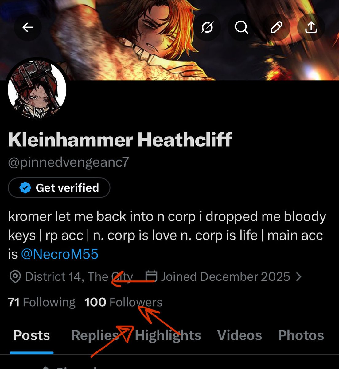 pinnedvengeanc7's tweet photo. Holy shit lads, I'm actually at 100 followers.

Uh, thank you lads for feeding me canned experience and following me on my evil journey.

All my followers will be gifted a purity seal in 839 business days <3
// thank yall for following my dumbass shenanigans <3 https://t.co/P9vGLqdNGW