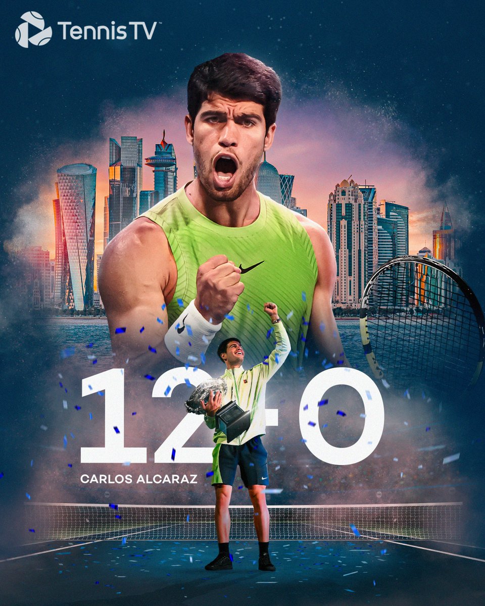 Undefeated in 2026.

<a href="/carlosalcaraz/">Carlos Alcaraz</a> #QatarExxonMobilOpen