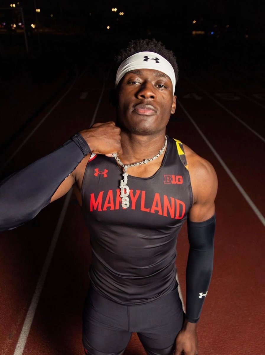 Terrapins247's tweet photo. Maryland wide receiver and track standout Justin DeVaughn finished with a time of 8.12 in the 60 meter hurdles, good for ninth in school history 🐢 https://t.co/UKfMluk2pi