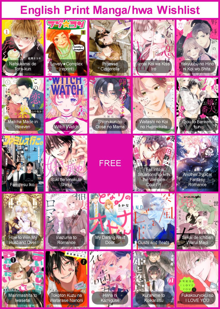 wangjilicious's tweet photo. Updated English print wishlists for shojosei, and BL manhwa/hua and manga! https://t.co/hvWRs4SCHx