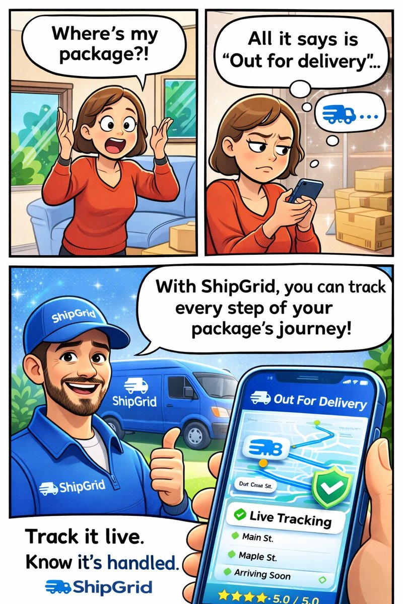 Ship_Grid's tweet photo. Still stuck on βOut for deliveryβ? π
With ShipGrid, you see every move in real time. ππ
#ShipGrid #LiveTracking #SmartLogistics https://t.co/g0r9hbe6Af