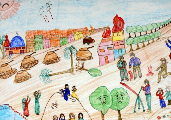 xIsraelExposedx's tweet image. What children's drawings in Gaza look like: