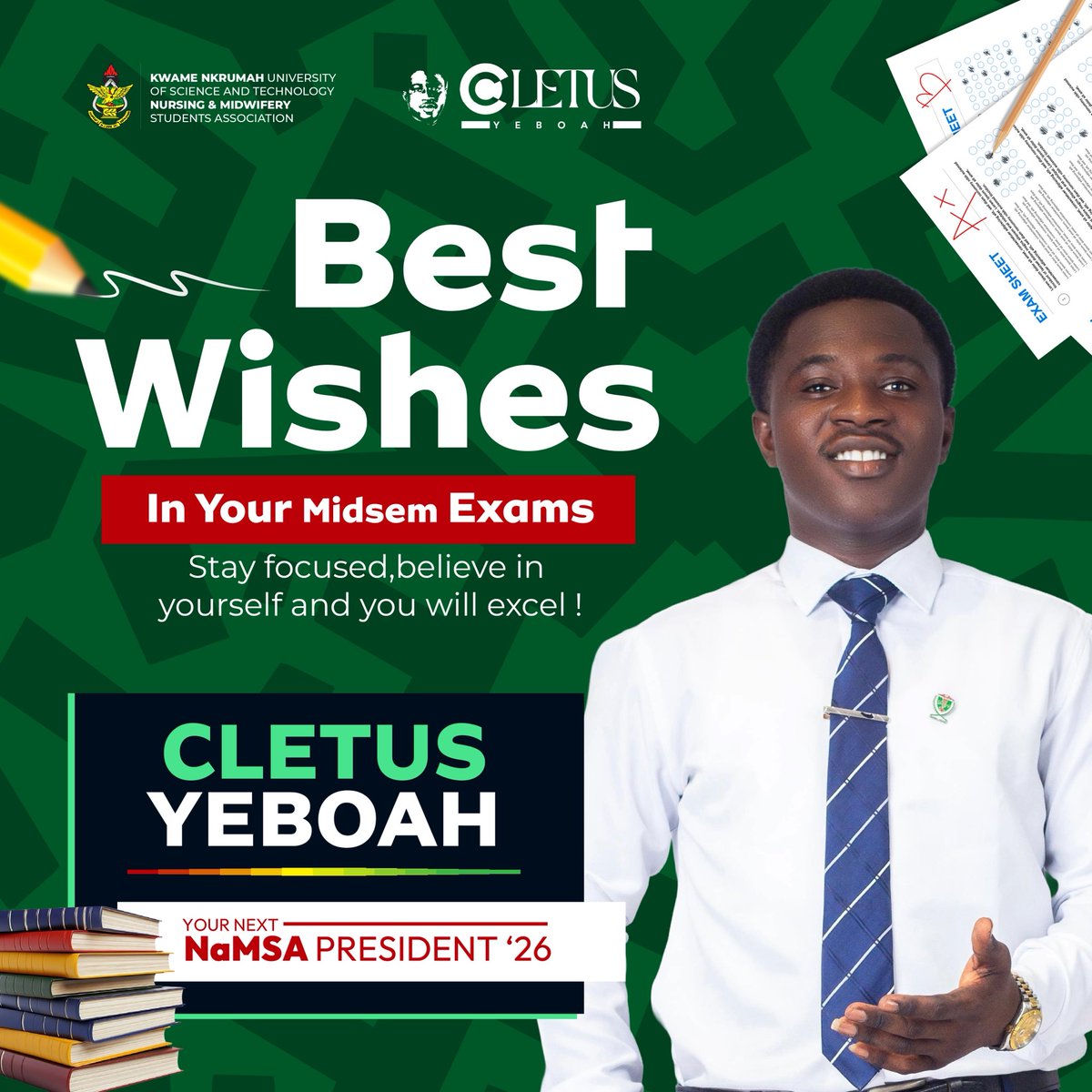 ___Cletus's tweet photo. Wishing every member of our dear association the very best as you sit for your mid-semester examinations.

May your hard work and dedication shine through in every paper.

Have confidence in your preparation, stay calm and ace it.
Success is within your reach https://t.co/BATTA6Tklq