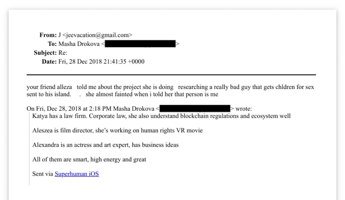 ⚡️#BREAKING Email found in Latest Epstein files appears to show him confess to “getting children for sex sent to his island.”

Doc ID: EFTA01010128
