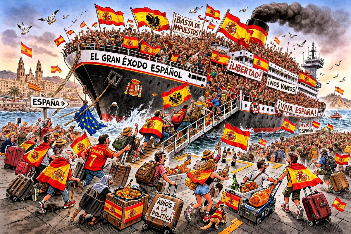 “Miles de fachapobres emigran a Argentina para trabajar 12 horas al día, con despido libre y sin vacaciones, en busca de ‘libertad’ y huyendo de la malvada ‘dictadura sanchista’. 🤣🤣🤣🤣🤣🤣🤣🤣🤣🤣🤣🤣