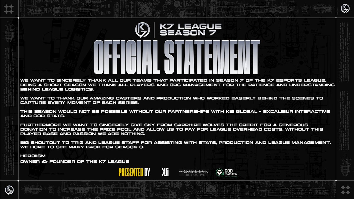 From all of us here at K7 
Thank you! 💛