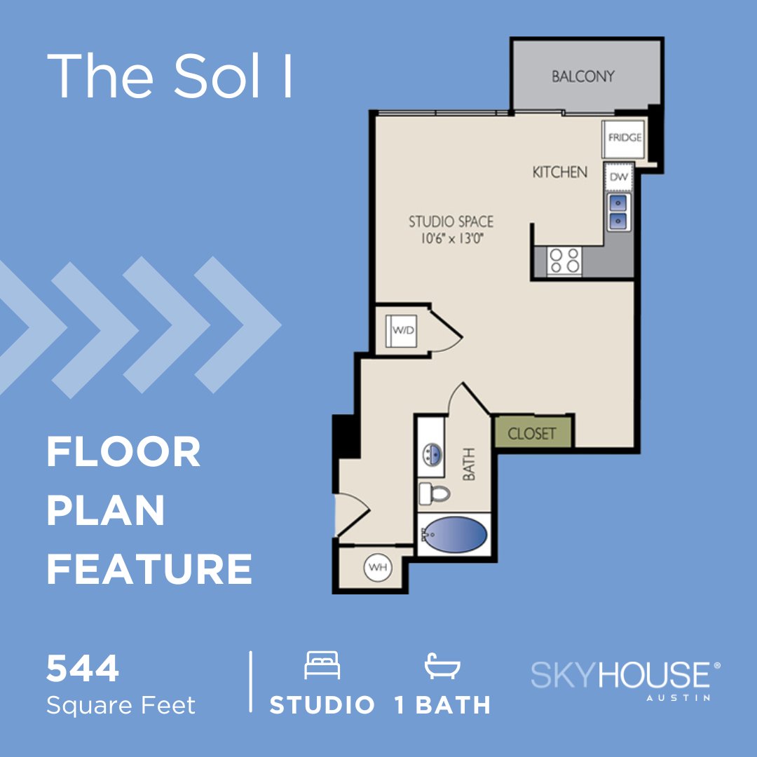 🏠 Looking for a space you’ll love coming home to? Meet the 01F1A floor plan at SkyHouse Austin Apartments. #ApartmentLiving #DreamHome #AustinApartments #SPGCommunity 🏠 simpsonpropertygroup.com/apartments/aus…
