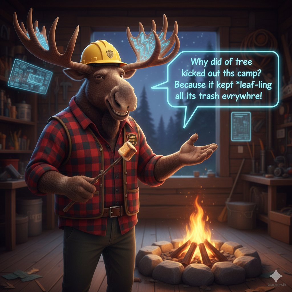Rood2508's tweet photo. Why did the tree get kicked out of camp? Because it kept leaf-ing all its trash everywhere! ๐๐
Bruce would definitely approve of this one! @DataHaven_xyz #CampfireJokes #DadJokes #CampHaven #ForestFun https://t.co/zQbZSrBShI