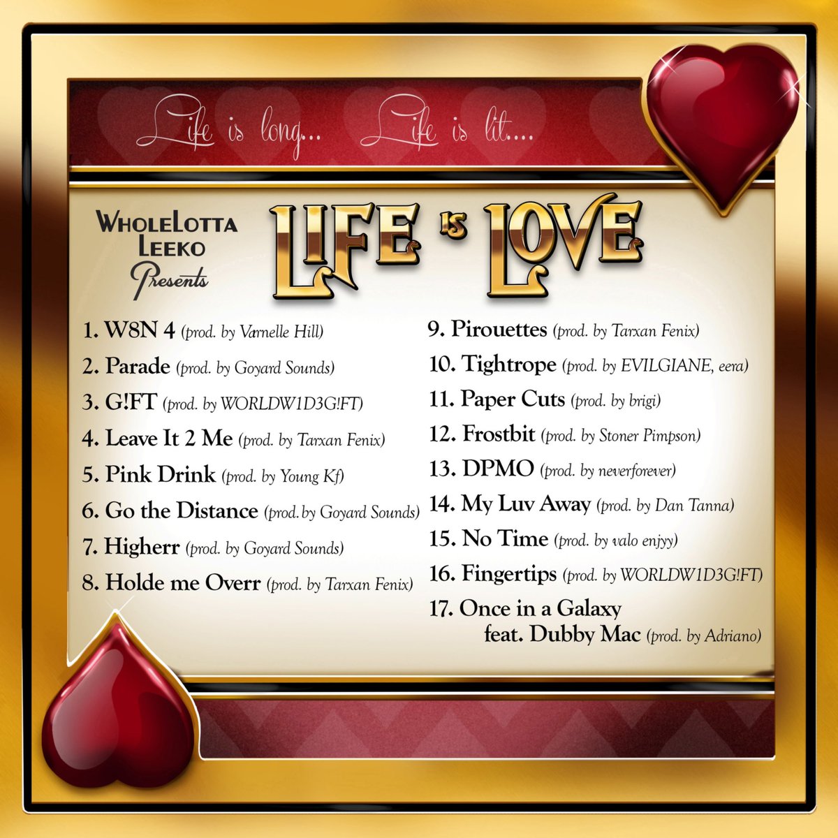 WholeLottaLeek's tweet photo. LIFE IS LOVE is OUT NOW on ALL streaming platforms! My #LifeIsTrilogy is COMPLETE 🫀✨❤️ Happy Listening ❤️https://t.co/snqVFPRYGt #LIFEISLOVE #LIFEISLOVE 🫀 https://t.co/0pFx1FnyA7