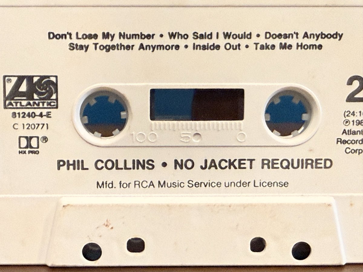 realSamGoodie's tweet photo. 🎶 #NowPlaying
🎧 Phil Collins – No Jacket Required 🥁🕶️
😎 Today’s vibe
Won Album of the Year at the 1986 Grammys.
#PhilCollins #NoJacketRequired #Music #MusicCollection #Cassette #CassetteCollection https://t.co/vkQ4RcXyW6