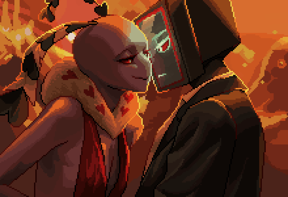 nidy1031's tweet photo. #StaticMoth #VoxVal 
#HazbinHotel
I drew this for a VoxVal movie-themed collab! I chose one of my favorite movies, 'Babylon', as the theme. I drew it while imagining their first meeting📺🦋 https://t.co/NIR41qcXcx