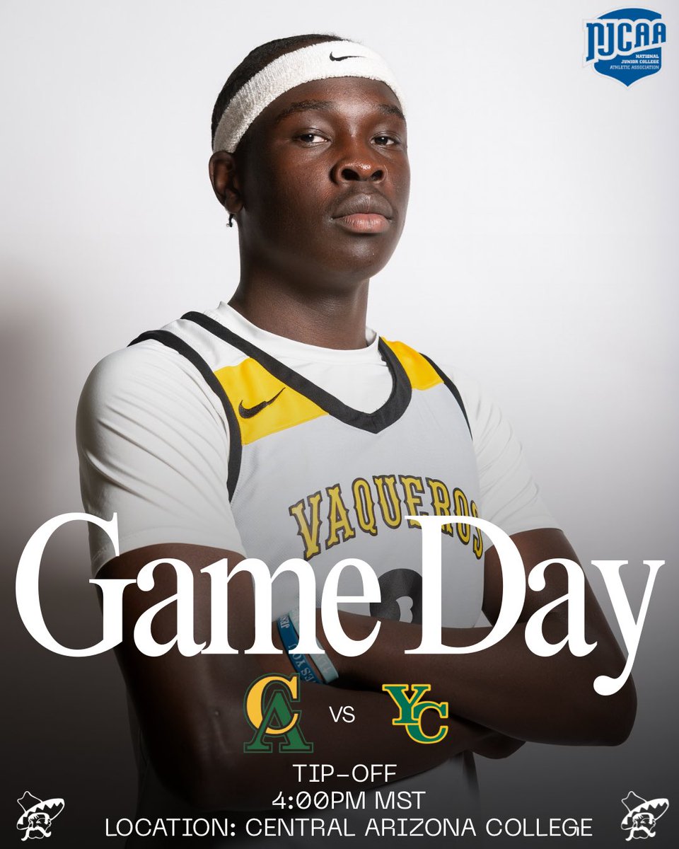 centralazmbb's tweet photo. 🚨 GAME DAY 🚨

🆚 Yavapai College 
📍 Coolidge, AZ
🕰️ 4:00PM MST

#Vaqueros 🟢🟡 https://t.co/yg59OeN4uD