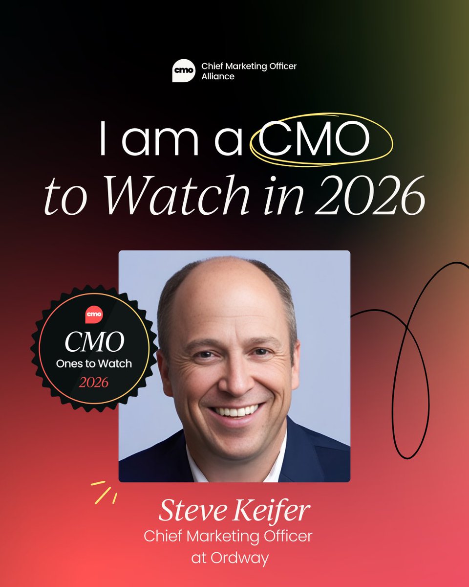 stevekeifer's tweet photo. Honored to be one of the 2026 CMOs to Watch List from @cmo_alliance.  Check out the full list of amazing marketing leaders from around the world at https://t.co/oFu65cZF7r https://t.co/8lOv1HPFmr