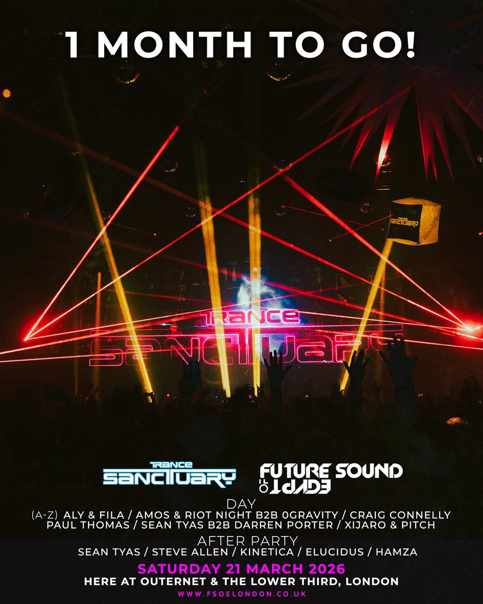 TranceSanctuary's tweet image. 1 month to go until Trance Sanctuary presents @FsoeRecordings in London! 

#trance #trancefamily