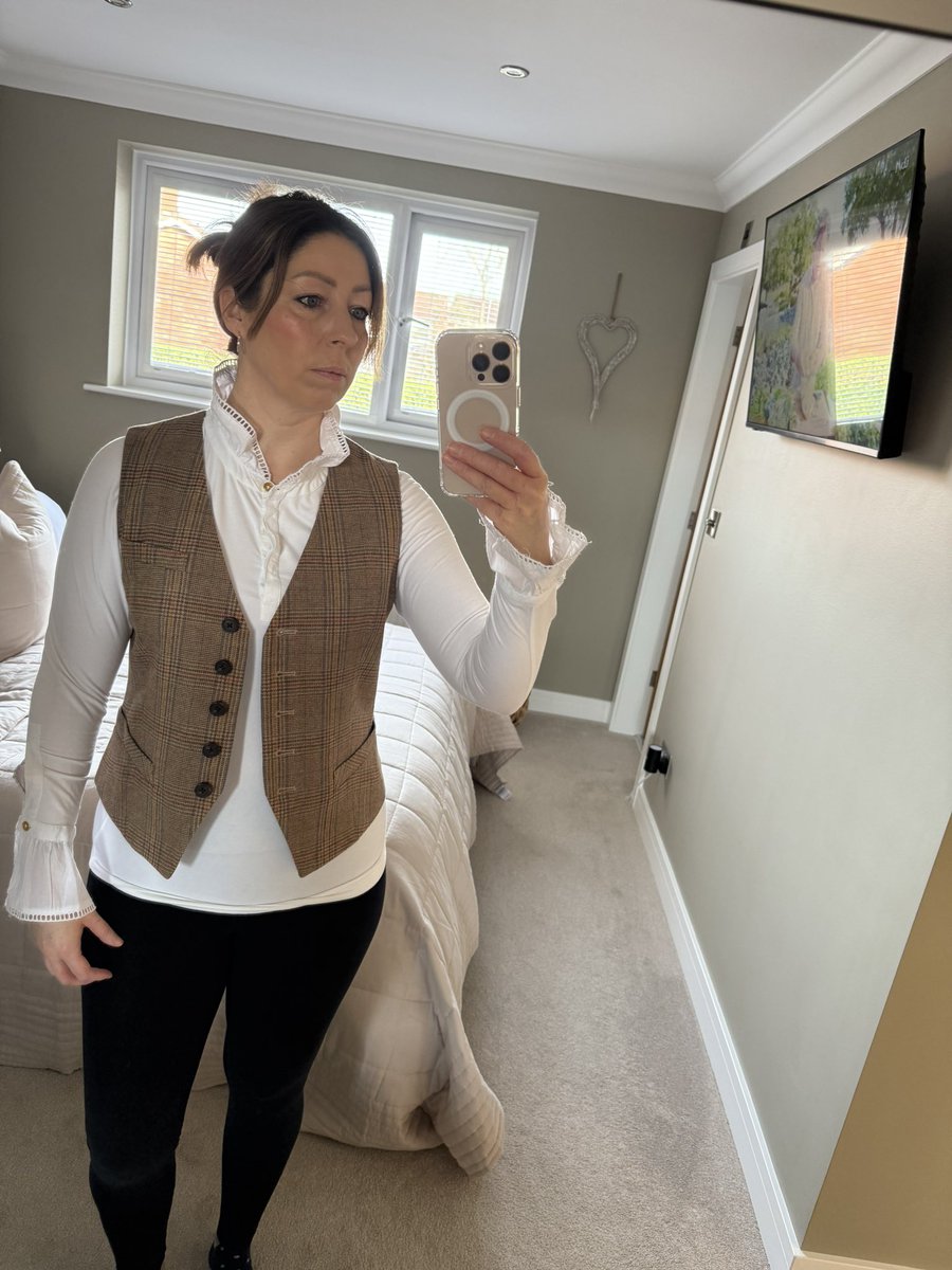 Trying tweed waistcoats on for our next break! Who do I think I am 🤣