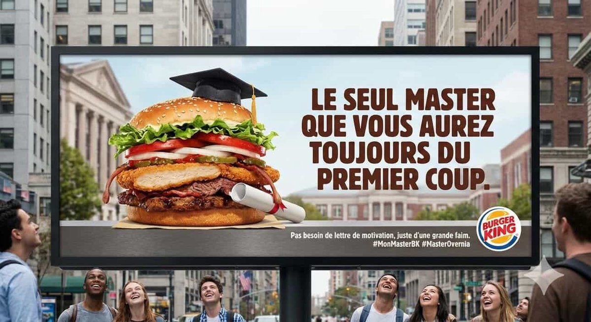 poldnord's tweet photo. Fait avec l’ia mais avec vos graphiste bous pouvez faire encore mieux @BurgerKingFR 
#MonMaster https://t.co/uSoEItJyQX