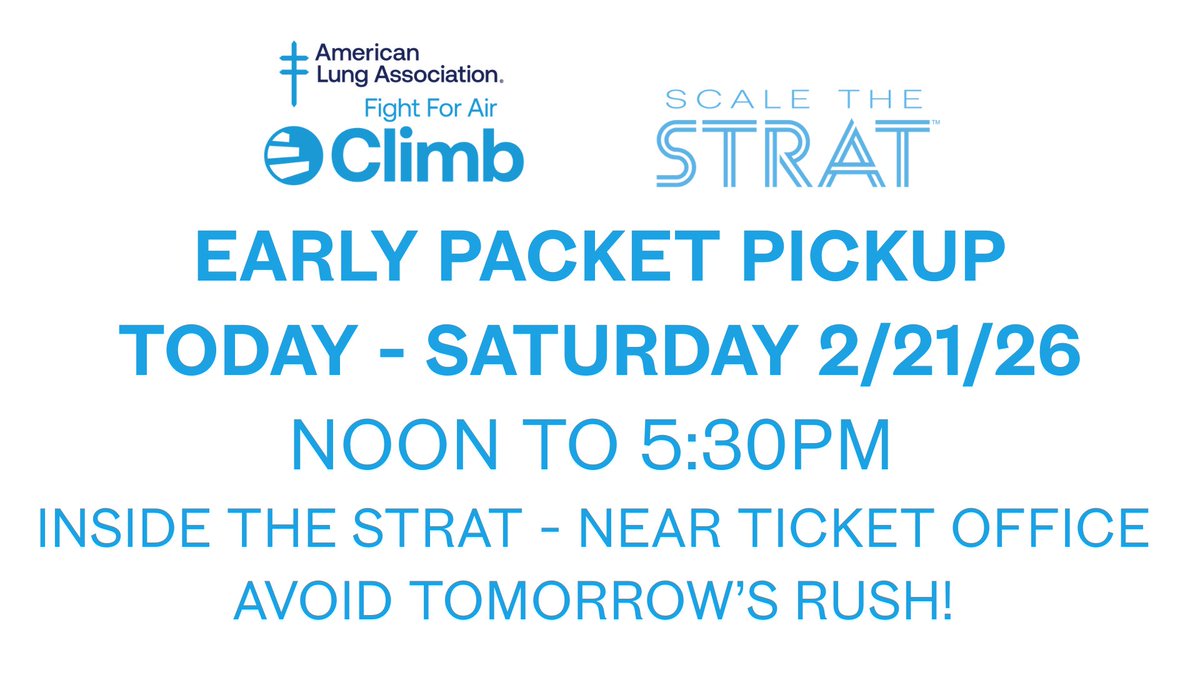 Hey Climbers! Pick Up Your Packet Early And Avoid The Rush Tomorrow!