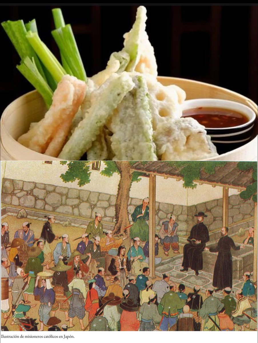 La tempura «japonesa» proviene del latín «ad tempora quadragesima»: «durante la Cuaresma».

Los misioneros españoles y portugueses del siglo XVI en Nagasaki necesitaban comida sin carne para los días de ayuno. Así que freían verduras rebozadas en aceite de sésamo.