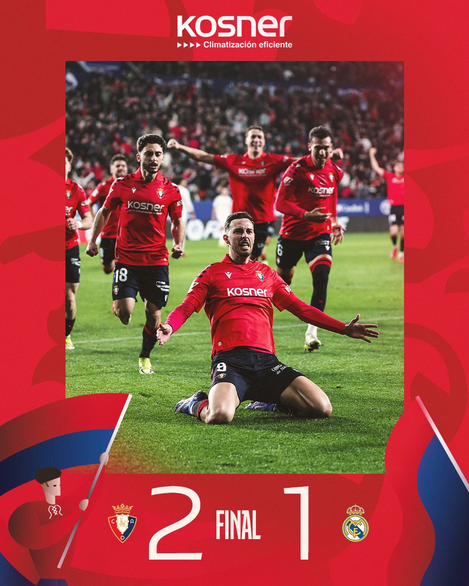 🏁 نهاية المباراة. 
❤️🤩⚽️⚽️⚽️صحة فطوركم ⚽️⚽️⚽️⚽️⚽️⚽️⚽️⚽️⚽️⚽️⚽️⚽️⚽️⚽️⚽️⚽️⚽️⚽️

#OsasunaRealMadrid #MarcadorKosner