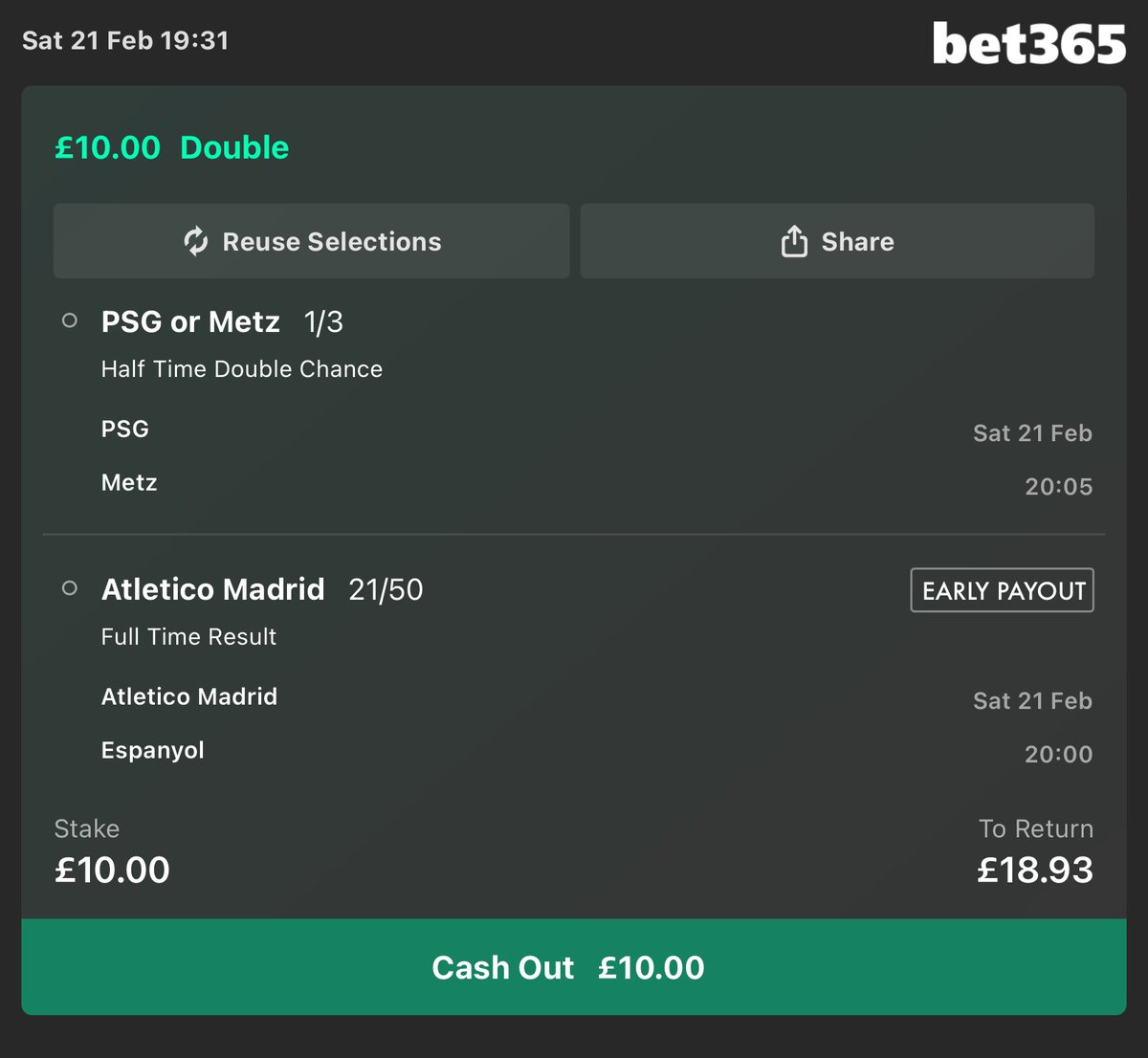 Footy_Tipsters's tweet photo. £10-£10,000 in 12 bets 💰

Bet 1 starts tonight 

Add to betslip in 1 click 📲
👉🏼 https://t.co/NZeihB6Ih0

£10 returns £18.93

Please if you could give this a ❤️ this would let me know how many of you are on it https://t.co/195DX1nILf