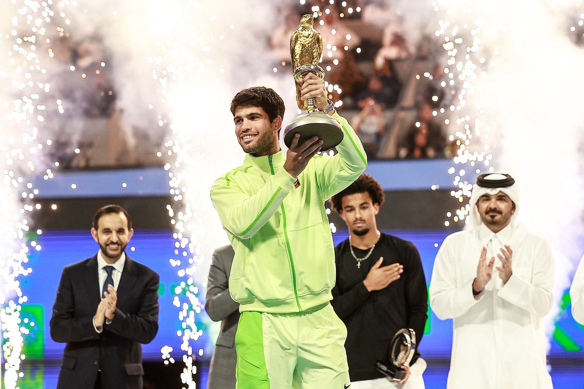 16 - <a href="/rogerfederer/">Roger Federer</a> 
15 - <a href="/RafaelNadal/">Rafa Nadal</a> 
14 - <a href="/DjokerNole/">Novak Djokovic</a> 
9 - <a href="/carlosalcaraz/">Carlos Alcaraz</a> 
9 - <a href="/andy_murray/">Andy Murray</a> 

Some elite company in ATP 500 title leaders 🏆

<a href="/QatarTennis/">Qatar Tennis Federation</a> | #QatarExxonMobilOpen