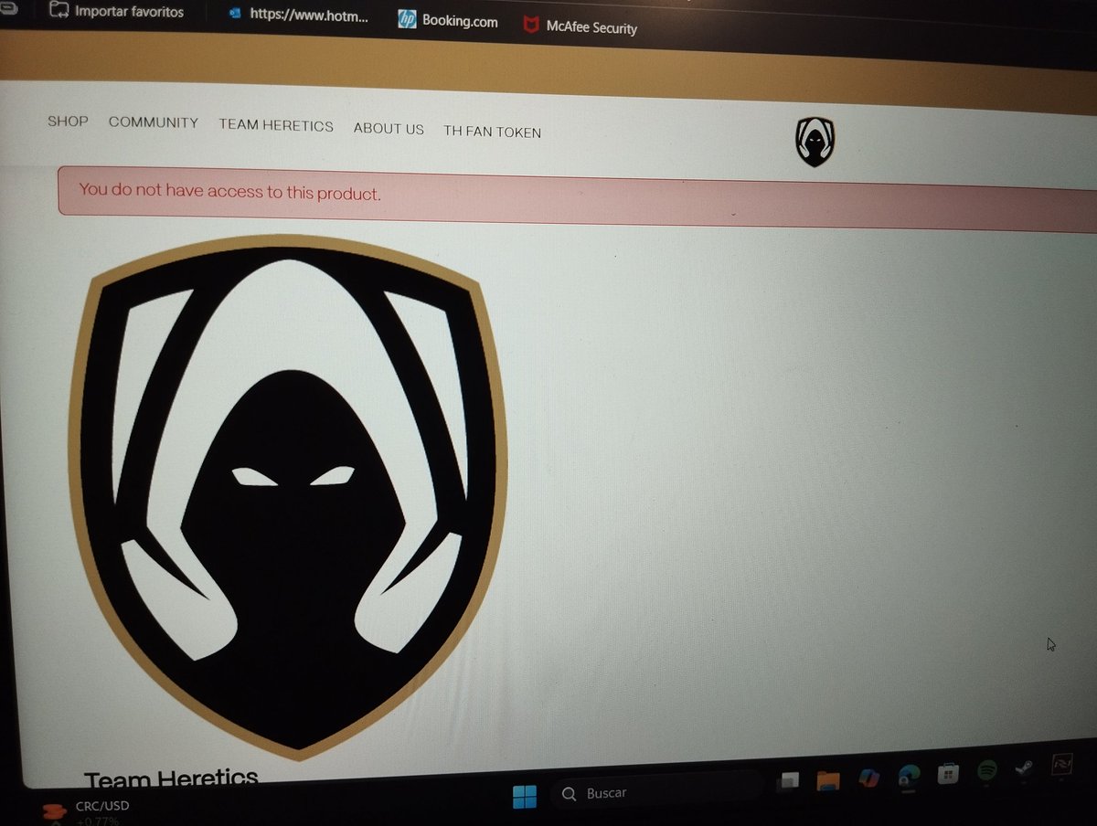 Una pregunta, alguien sabe porqué me aparece eso? Quiero comprar mi primera camiseta de TH y me aparece ese error desde ayer