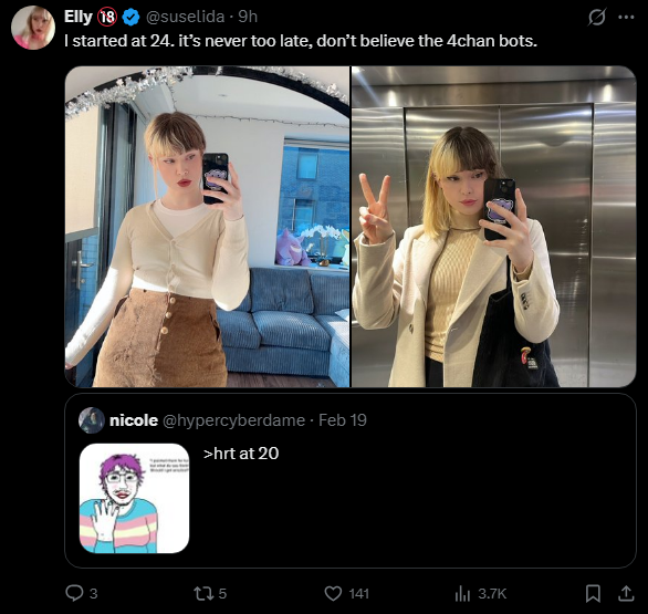 XelDungeon's tweet photo. @hypercyberdame It took me 3 minutes to find people to prove you wrong and there's more beautiful people on the RTs. It takes no effort to find people who reflect their gorgeous personality on the outside as well.

Maybe find something better to do with you time, because I have a life outside X. https://t.co/CC1803hwTs