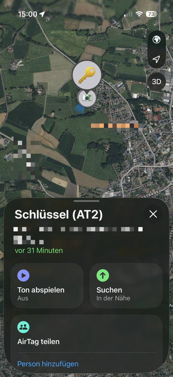 ViktorDite's tweet photo. Kinder Tracken mit #apple #airtag2 ? Verlasst euch nicht drauf! Meine Frau war mit meinem AirTag 2 und ihrem iPhone seit 31 Minuten unterwegs. Das AirTag hat keine Position gesendet (Stalking Schutz). Wer glaubt, mit den AirTags verlorene Kinder in einer sicher wiederfinden 1/3 https://t.co/fBh3tbYJum
