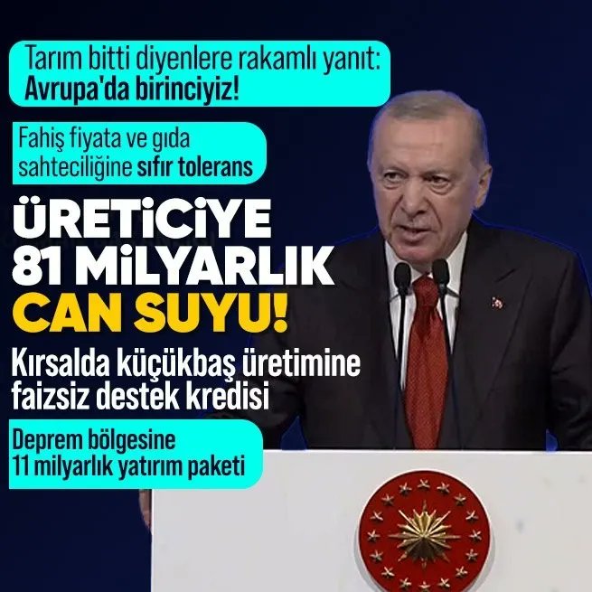 Sn.Cumhurbaşkanım, <a href="/RTErdogan/">Recep Tayyip Erdoğan</a>
Tarım üretiminde hiç sorun yok, sorun tarla ile tüketici arasındaki bu işin ticaretini yapanlarda.
Hileli gıdayı vatandaş tüketiyor, sonra ceza kesiliyor, sorun ceza ile hız kesmiyor.
Fahiş fiyatlar. 23 Aralıktan sonra + % 20
takvim.com.tr/guncel/2026/02…