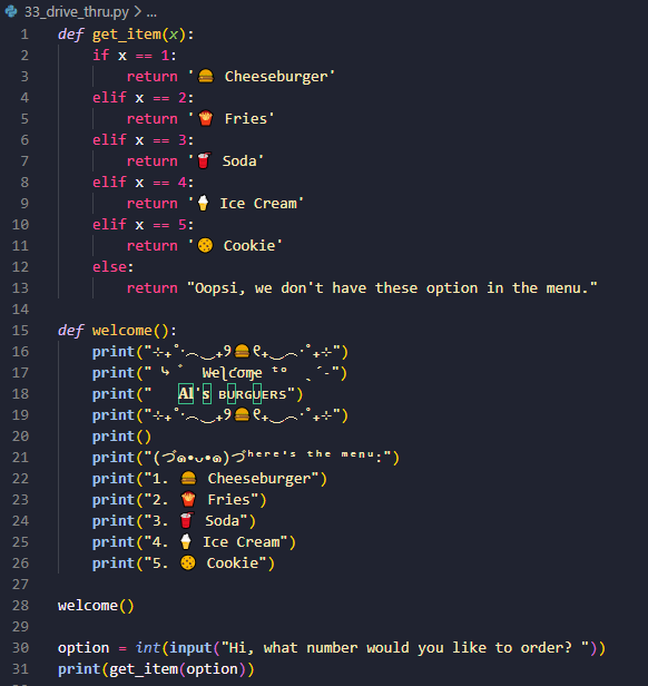 syntax_regina's tweet photo. ₍ᐢ..ᐢ₎𓄹 ⊹ . 𝖣𝗋𝗂𝗏𝖾 𝗍𝗁𝗋𝗎 . 🍔⊹*
#CodedexDriveThru @codedex_io https://t.co/Lyli4UUNOG