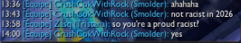 11_zsq's tweet photo. @drewlevin just to make sure, is racism a normal behavior on league nowadays? EUW server
RealityKings#6295
CrushCokWithRock#EUW
Game ID : 7744971020 https://t.co/LREt74cqla