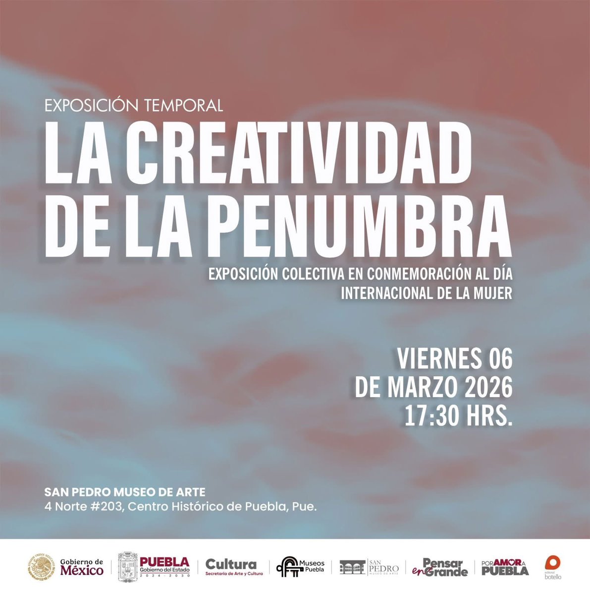 nanmorada's tweet photo. La penumbra como espacio donde nace la creación. 
Los invito a la presentación de la exposición y el libro "La Creatividad de la Penumbra", donde comparto una de mis obras fotográficas.

 06 de marzo | 17:30 hrs.
 San Pedro Museo de Arte, Puebla https://t.co/Top3qX2Cyw