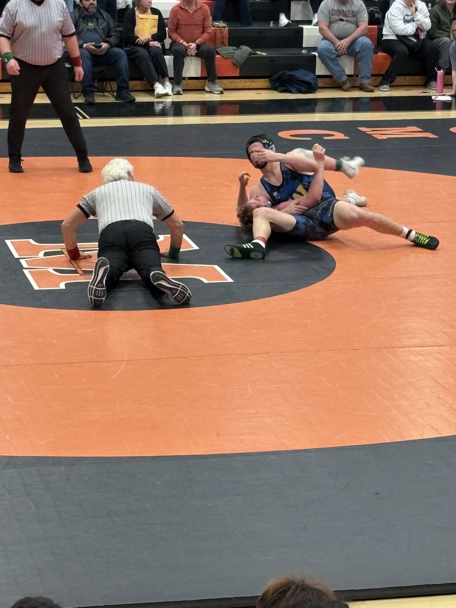 VilleLionsAD's tweet photo. Max Birth into the County Finals!!! He scores the fall in the second period to advance to the 190lb Final later this evening! #heMOVED https://t.co/h5bcfLlZV9