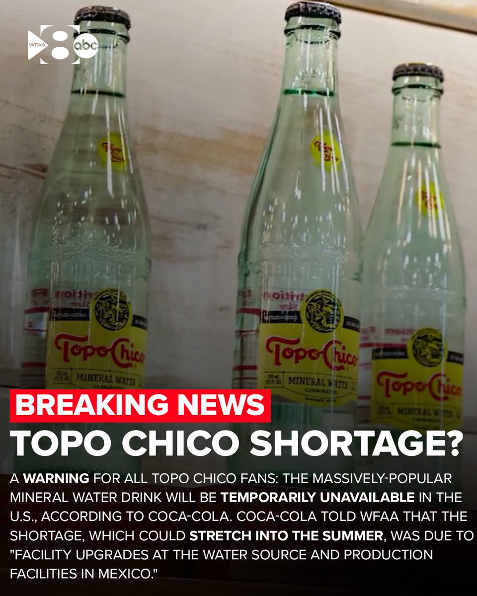 TOPO CHICO SHORTAGE? | Coca-Cola, which owns the carbonated mineral ...