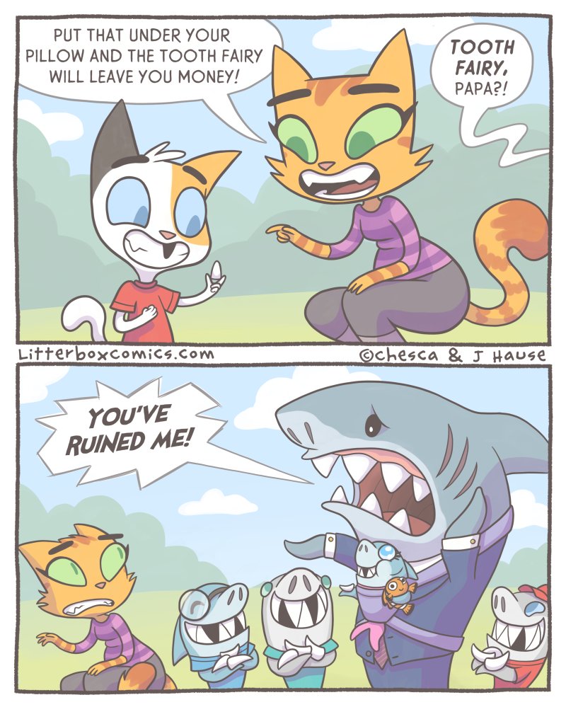 A comic about the Tooth Fairy! 🦷 🧚‍♀️ 

BONUS Panel below! 👇