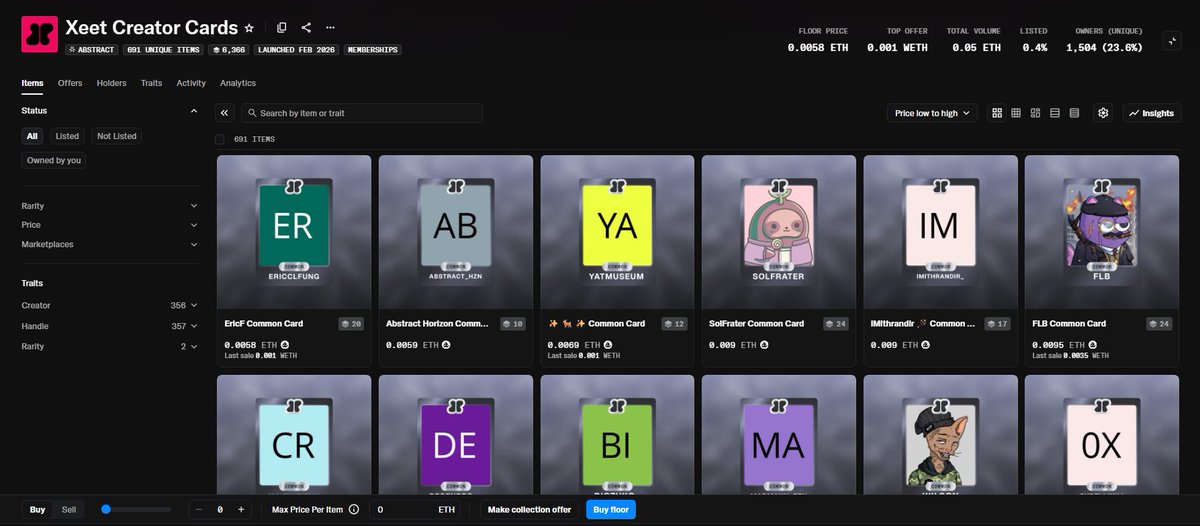 Let's trade and have some fun!
Xeet Creator Cards are now tradable on OpenSea.

Look out for some gems!

<a href="/xeetdotai/">xeet</a> <a href="/opensea/">OpenSea</a>