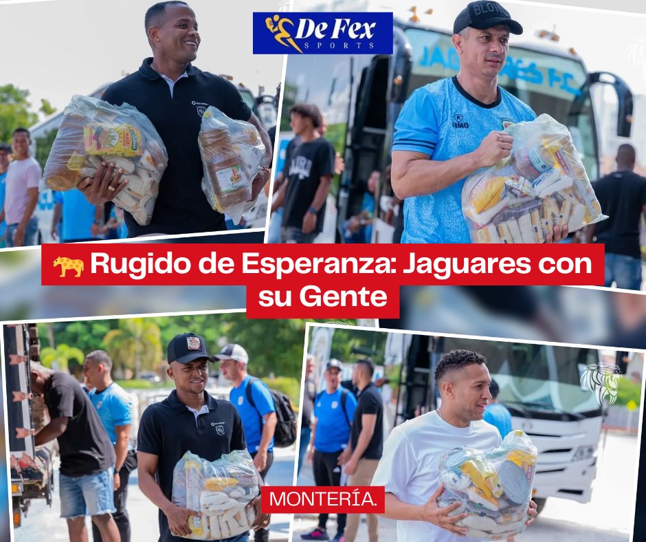 VictorDeFex's tweet photo. ¡Más que fútbol, es corazón! 🐆💙 Jaguares de Córdoba y Dimayor se unen por los damnificados de las inundaciones. Jugadores y técnicos en la cancha de la solidaridad. ¡Juntos somos más fuertes! 🌧️🙌 https://t.co/Za6Dqh90x4