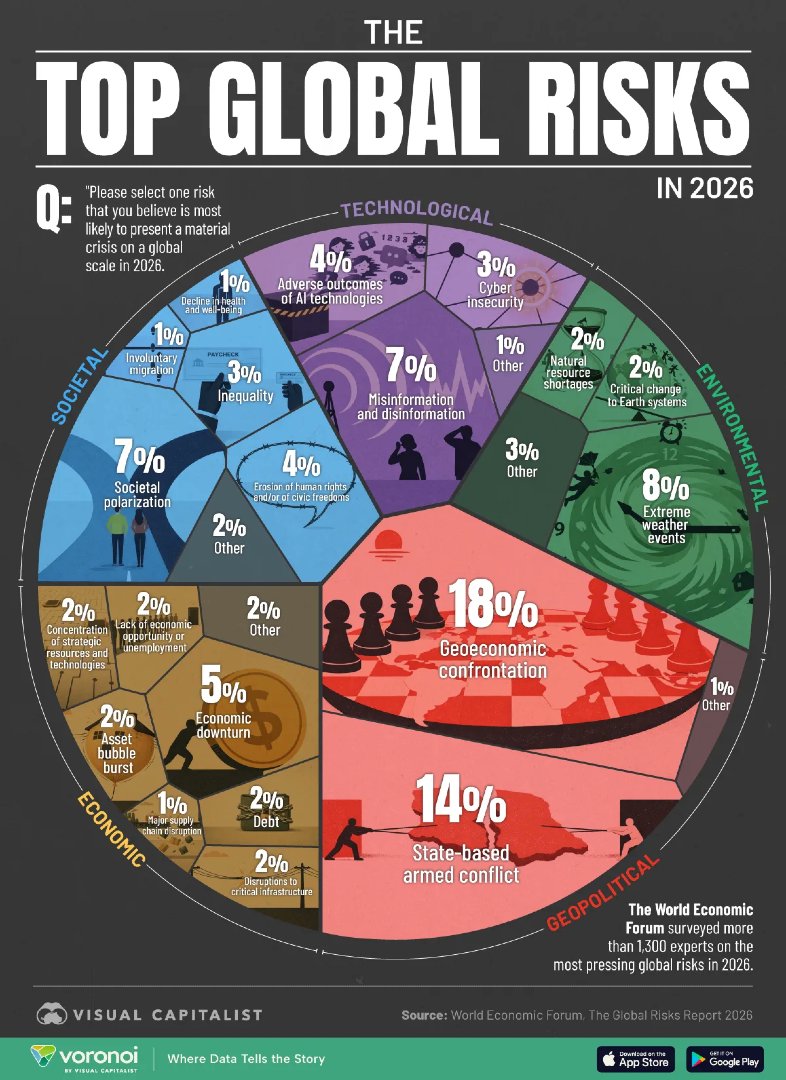 Ranked: The Biggest Risks Facing the World in 2026 ⚠️
 
visualcapitalist.com/top-global-ris…
