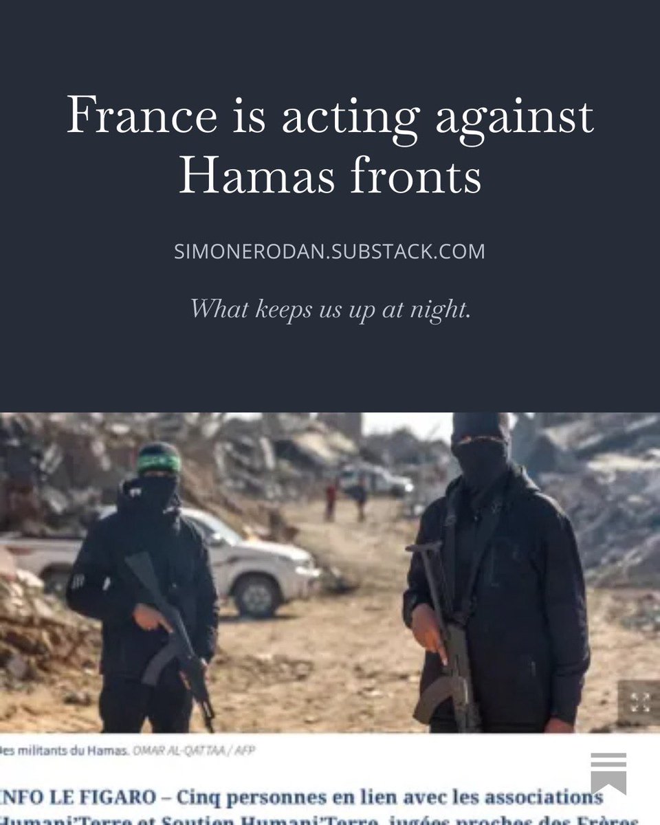 « To understand the full picture, one must follow the chain. Hamas is, by its own charter, the Palestinian branch of the Muslim Brotherhood. The Brotherhood operates in France primarily through a network anchored by Musulmans de France—formerly the UOIF—which French authorities