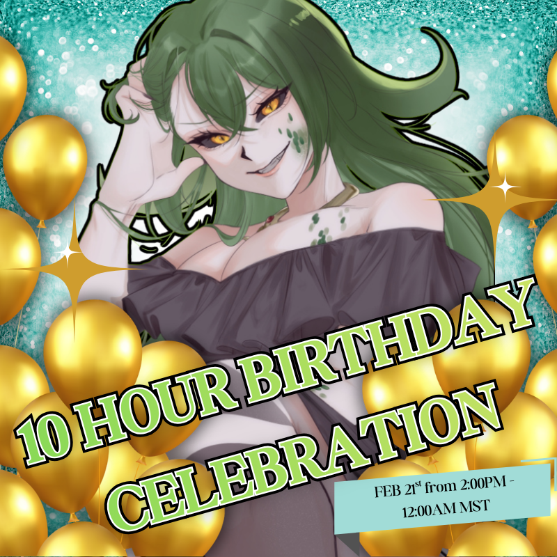This snake is now a year  older! 🎊

Join me today at 2:00PM MST to hang out, watch tons of fun collabs, and have a chance  to win some merch!

Merch giveaways will be at 6:40PM and 11:40PM MST so make sure you are in chat during those times for a chance to win!