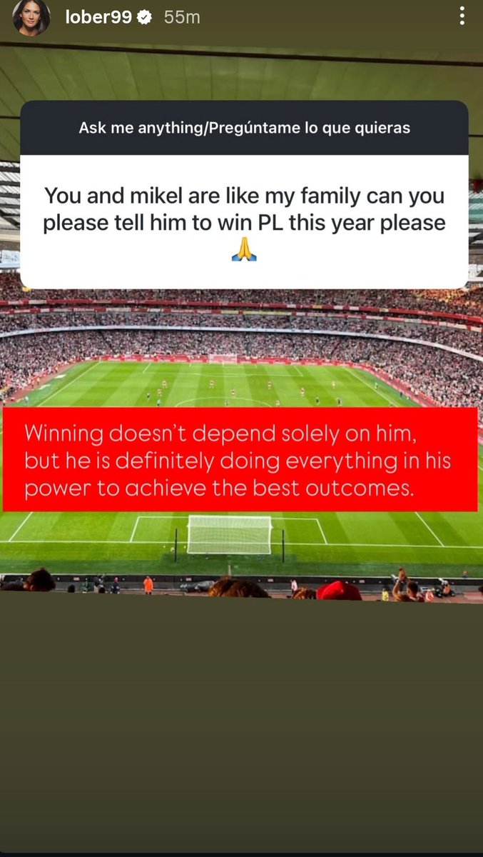 Mikel Artetas wife on Instagram....