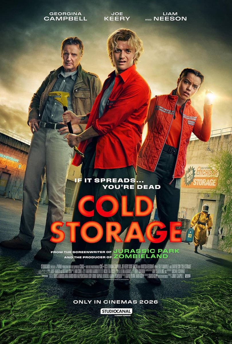 WordsCocoon's tweet photo. Movie for the weekend: Cold Storage (2026).

Genre: Sci-fi, Thriller.

Description: Two night-shift workers at a storage facility discover that a long-buried military experiment has been unleashed. They must fight off this parasitic fungus before it escapes and infects the world. https://t.co/uTrOhR7rmR